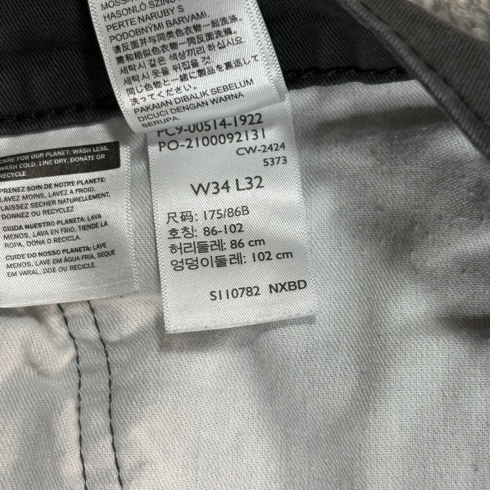 Levi's 514 Straight Fit Pants Mens 34x32 Charcoal Gray Twill Cotton